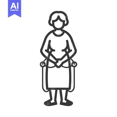 Line drawing of a woman wearing a long-sleeved shirt and a skirt