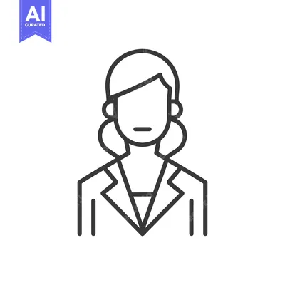 Aset desain premium: Line Drawing of a Woman Wearing a Suit Jacket