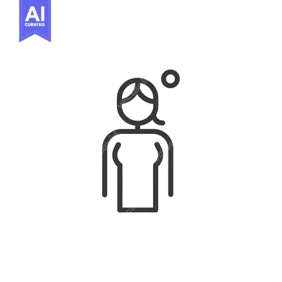 Popular premium asset: Line drawing of a woman with a dot above her head