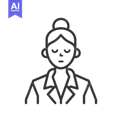 Aset desain premium: Line Drawing of a Woman With Her Eyes Closed