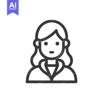 Popular premium asset: Line Drawing of a Woman with Wavy Hair