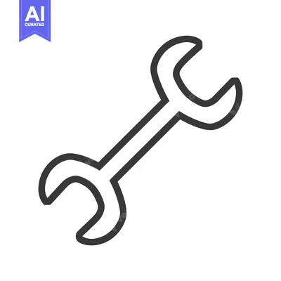 Aset premium populer: Line Drawing of a Wrench Tool