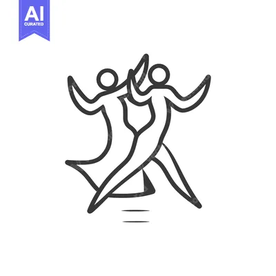 Aset premium populer: Line Drawing of Couple Dancing Ballroom