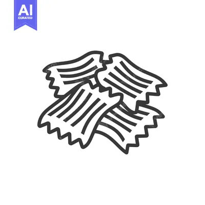 Popular premium asset: Line Drawing of Farfalle Pasta
