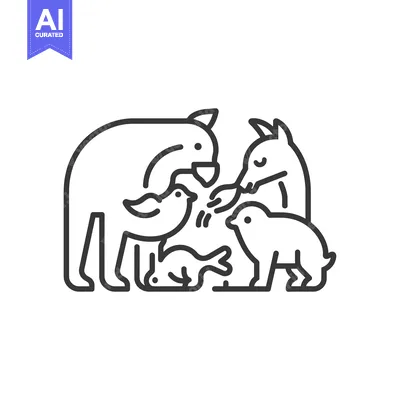 Popular premium asset: Line Drawing of Four Animals, Including a Bird and a Fish