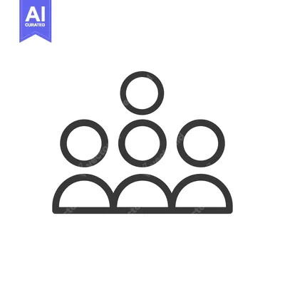 Aset desain premium: Line drawing of four people with one person raised above the others