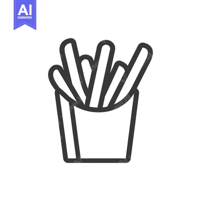 Popular premium asset: Line drawing of french fries in a paper container