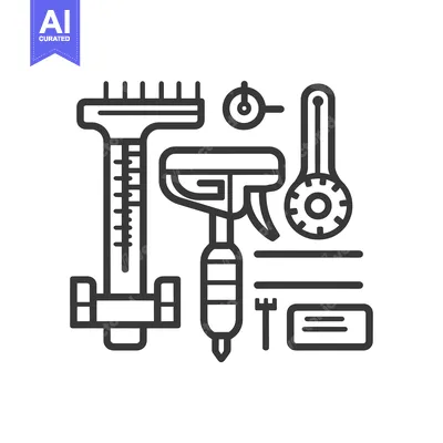 Aset desain premium: Line Drawing of Laboratory Equipment and Supplies
