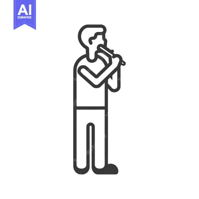 Aset desain premium: Line Drawing of Man Brushing Teeth