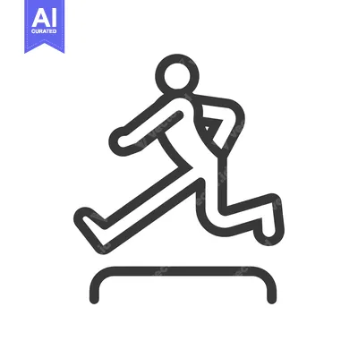 Aset premium populer: Line Drawing of Person Jumping Over an Obstacle