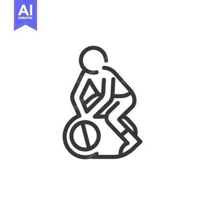 Aset desain premium: Line Drawing of Person Riding a Bicycle