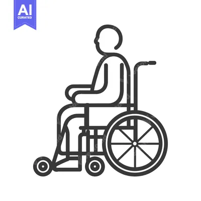 Aset premium populer: Line Drawing of Person Sitting in Wheelchair