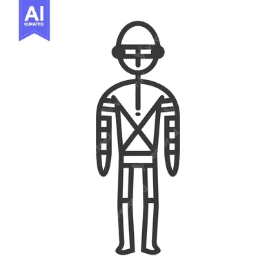 Popular premium asset: Line Drawing of Person Wearing a Safety Harness