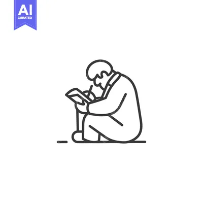 Aset premium populer: Line Drawing of Person Writing in a Notebook