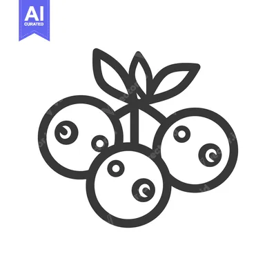 Aset premium populer: Line Drawing of Three Berries with a Stem and Leaves
