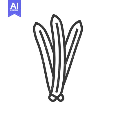 Aset desain premium: Line Drawing of Three Tall Blades of Grass