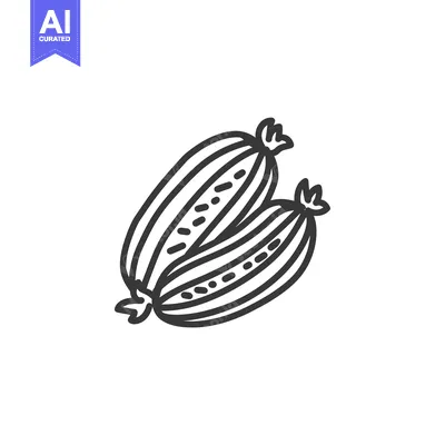 Aset premium populer: Line drawing of two corn on the cob