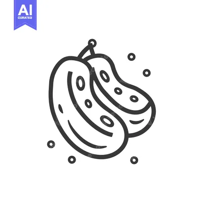 Line drawing of two cucumbers with seeds
