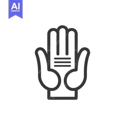 Aset desain premium: Line Drawing of Two Hands with Three Horizontal Lines in the Center