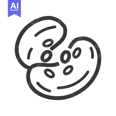 Line drawing of two kidneys with blood cells inside