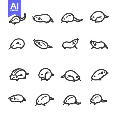 Popular premium asset: Line Drawings of Various Mouse Poses