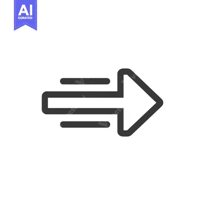 Aset desain premium: Dynamic Forward Arrow Icon with Motion Lines on White Background