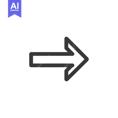 Aset desain premium: Bold Right Arrow Icon: Simple, Modern Navigation Symbol on White
