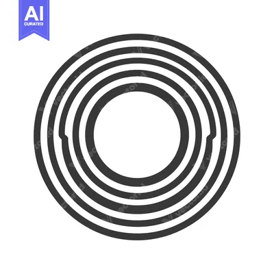 Aset desain premium: Concentric Circles: Minimalist Black and White Geometric Design with R