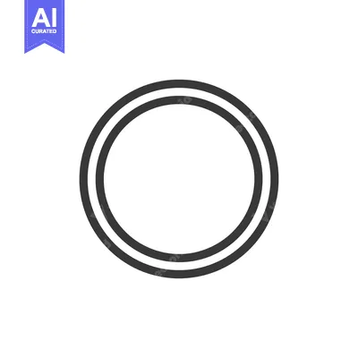 Aset desain premium: Simple Double Circle Outline: Clean, Minimalist Design on White Backgr