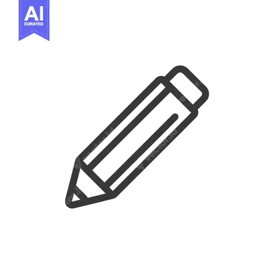 Premium design asset: Minimalist Pencil Icon: Bold Outline on White Background, Writing Tool