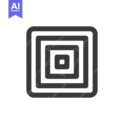 Aset premium populer: Concentric Square Tunnel: Minimalist Geometric Design in Gray and Whit