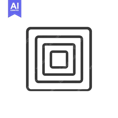Aset desain premium: Concentric Square Icon: Minimalist Geometric Design with Rounded Corne