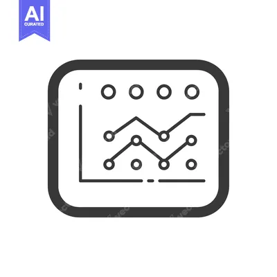 Aset desain premium: Line Graph Displayed Within a Square Frame