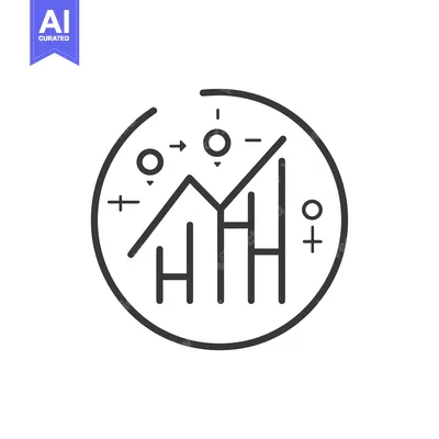 Premium design asset: Line Graph Visualization Inside a Circle with Data Points and Trend In