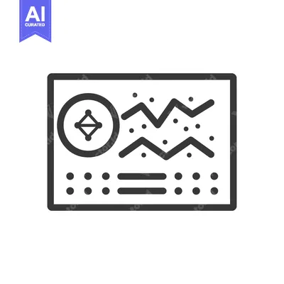 Aset premium populer: Line Graph with Compass Icon in a Rectangular Frame