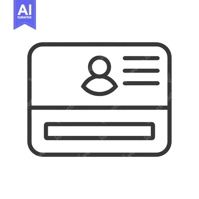 Aset premium populer: Line Icon of a Profile Card with a Person Symbol and Lines