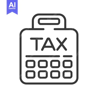 Aset desain premium: Line Icon of a Tax Calculator