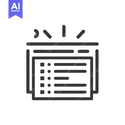 Line Icon of Website with List of Information