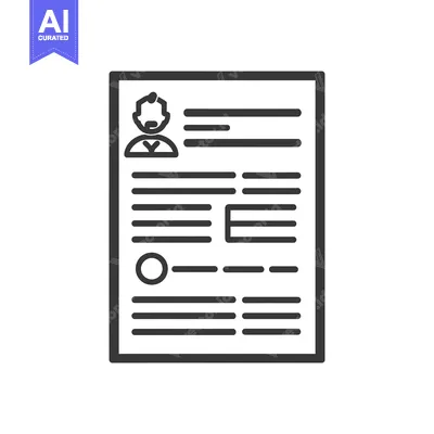 Aset desain premium: Line Icon Representing a Resume or Curriculum Vitae