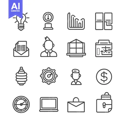 Aset premium populer: Line Icons for Business and Finance