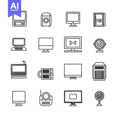 Aset premium populer: Line Icons of Different Electronic Devices