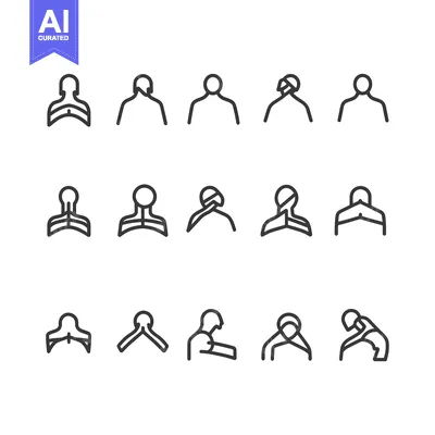 Premium design asset: Line Icons of Various Human Body Positions