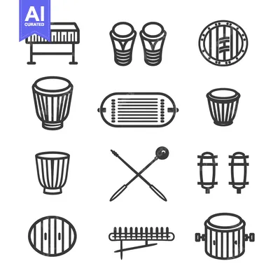 Popular premium asset: Line Icons of Various Percussion Instruments