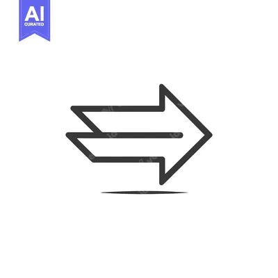 Premium design asset: Sleek Gray Arrow Icon with Shadow on White Background