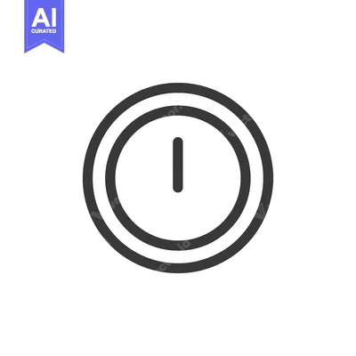 Aset desain premium: Minimalist Power Button Icon: Clean Design on White Background