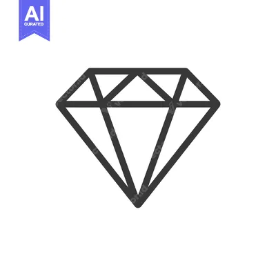 Aset premium populer: Minimalist Diamond Icon: Geometric Shape on White Background