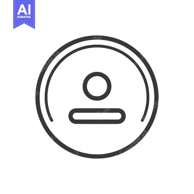Aset desain premium: Minimalist User Icon: Circular Profile Symbol in Black and White