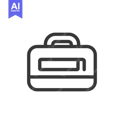Aset desain premium: Minimalist Briefcase Icon: Bold Outline, Modern Design, Business Symbo