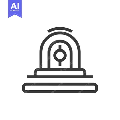 Aset desain premium: Minimalist Icon of a Lighthouse with Circular Beacon and Rounded Base