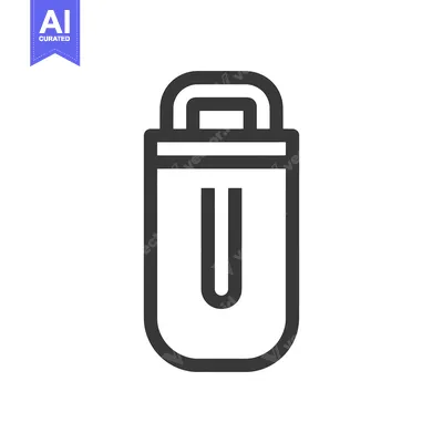 Popular premium asset: Minimalist Gray Icon of a USB Flash Drive on White Background